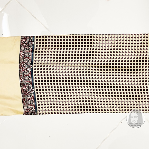 Lanvin Paris Silk Scarf Stole Shawl Paisley Floral Print Fringe Hem Vintage 90s - Picture 7 of 15